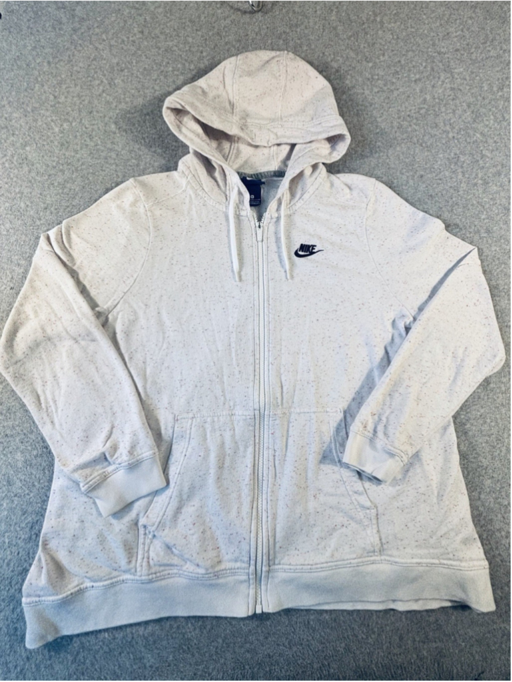 Nike Women’s XL Full Zip Hoodie Sail Multicolor Speckled 914402-100